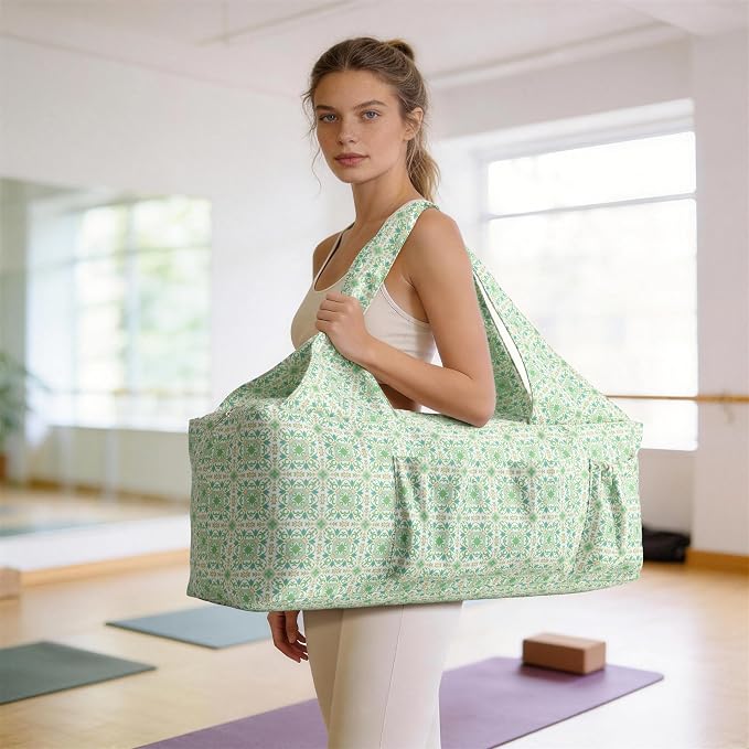 BOULDER BEE Yoga Mat Bag with Wet Pocket, Large Yoga Mat Carrier Fits All Your Stuff, Personalized Yoga Gifts, Gym Tote Bag for Women