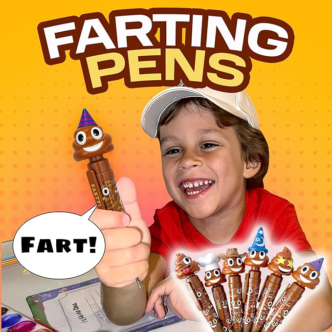 Farting Poop Pen with Multiple Funny Sounds - Perfect Halloween Games & Novelty Gift for Teens, Kids & Boys - Pen & Prank Toy for Halloween Parties, Games & Family Fun All Day (Party)