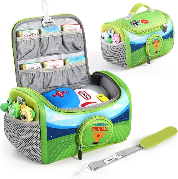 Carrying Case Compatible with Little Tikes for Story Dream Machine Books Starter Set, Portable Storage Bag with Handle and Shoulder Strap for Storytime, Storybook, Character Accessories (Green)