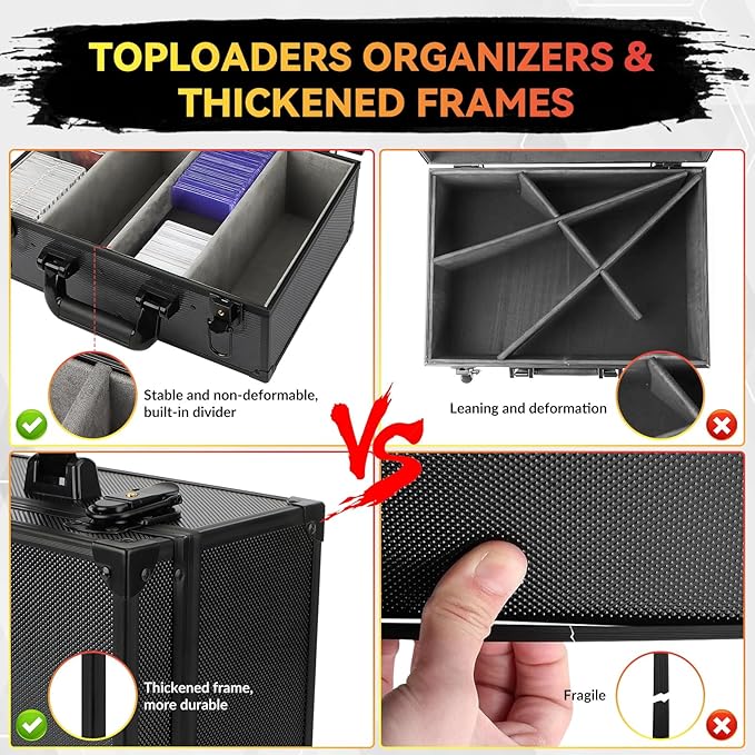 Toploaders Storage Box for 540+ 3" x 4" 35pt Rigid Card, Sports Card Storage Case Trading Card Storage Box Waterproof Protective Top Loaders Storage Hard Case Holds 120+ One Touch Magnetic Card Holder