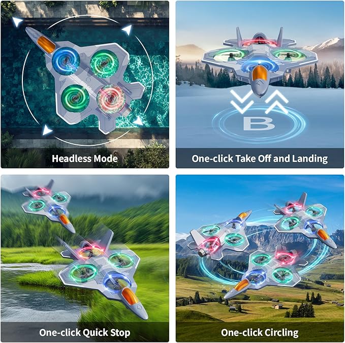 Foam Remote Control Airplanes for Kids Adults 4-8 8-12 12-16, RC Plane Airplane Toys for Boys Kids Beginners, RC Planes Fighter Jet Helicopter Drones for Kids Adults, 360° Flip Easy to Fly