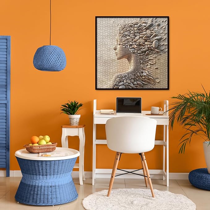 Beautiful Women Art Puzzles for Adults 1000 Pieces Nature, Pretty Beach Aesthetic Impossible Jigsaw Puzzles, Hard Difficult Challenging Puzzle