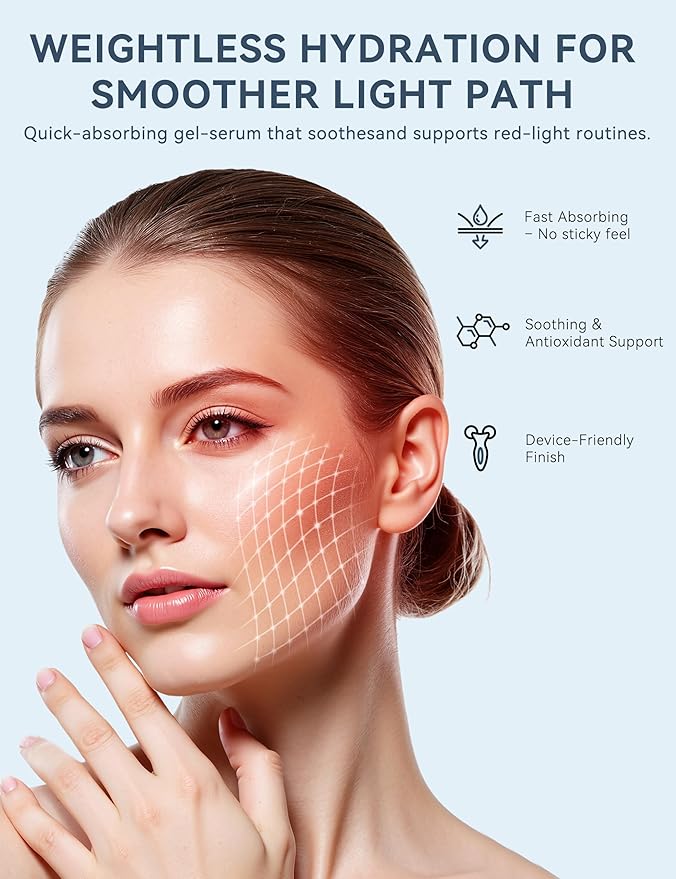 Red Light Therapy Activation Serum for Face – Activation & Hydration Booster for LED Mask, Microcurrent & Facial Devices – Hyaluronic Acid, Green Tea, Niacinamide, Centella & Aloe – 1.01 fl.oz