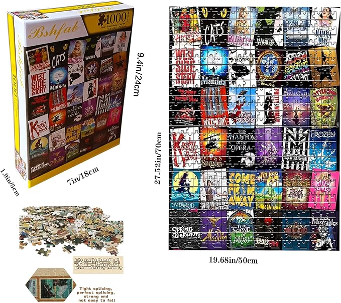 Jigsaw Puzzles for Adults 1000 Piece High Challenging DIY Large Puzzle Educational Toy Funny Family Games Unique Home Decor (Musical Theater)