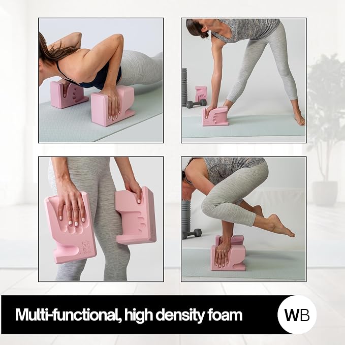 WRISTBuddy® Hand-Shaped Ergonomic Yoga Blocks for Optimal Wrist Support During Yoga, Pilates, Pushups, Planks, and Handstands - Patented Non Slip Blocks for Enhanced Stability and Comfort.