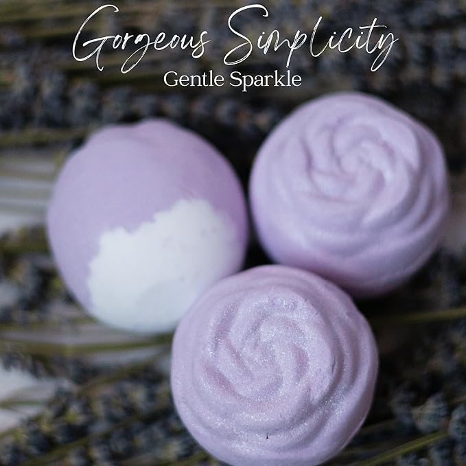 EvolutionUSA Lavender Dreams Bath Bombs for Women – 3 Organic Flower Bath Bombs, Soft Lavender Bath Fizzers, Womens Bath Gift Valentines or Easter, Lush Bath for Girls, Mothers Day Bathbombs