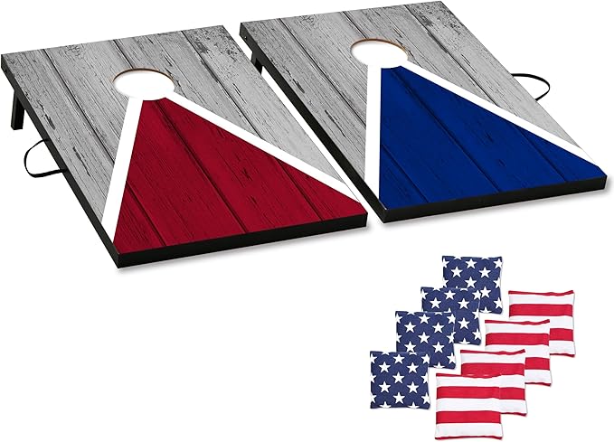 Portable Cornhole Board Set - Premium MDF Wood Corn Hole Game with 8 Regulation Bean Bags, for Backyard, Camping, and Outdoor Tailgating - Choose 3x2' Tailgate or 4x2' Regulation Size