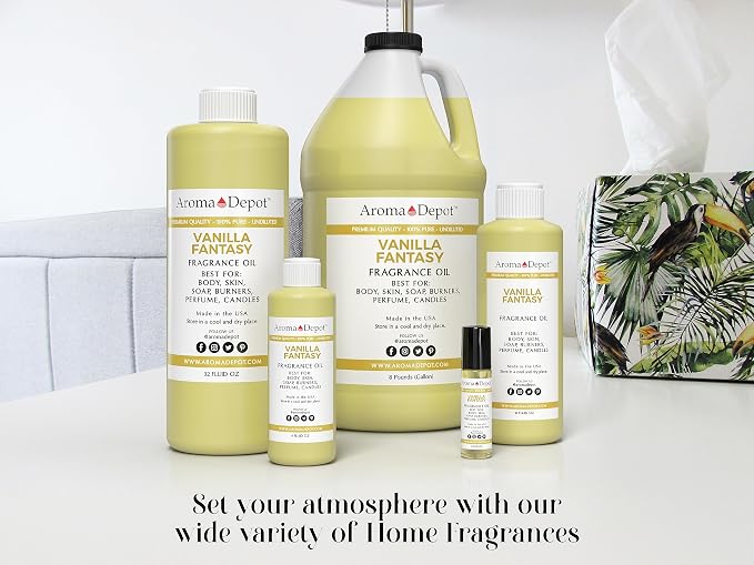 Aroma Depot 10ml Roll On Vanilla Fantasy Perfume Oil for Making, Body Oil, Soap, Candle Making & Incense. Our Version is a Premium Quality Undiluted & Alcohol Free