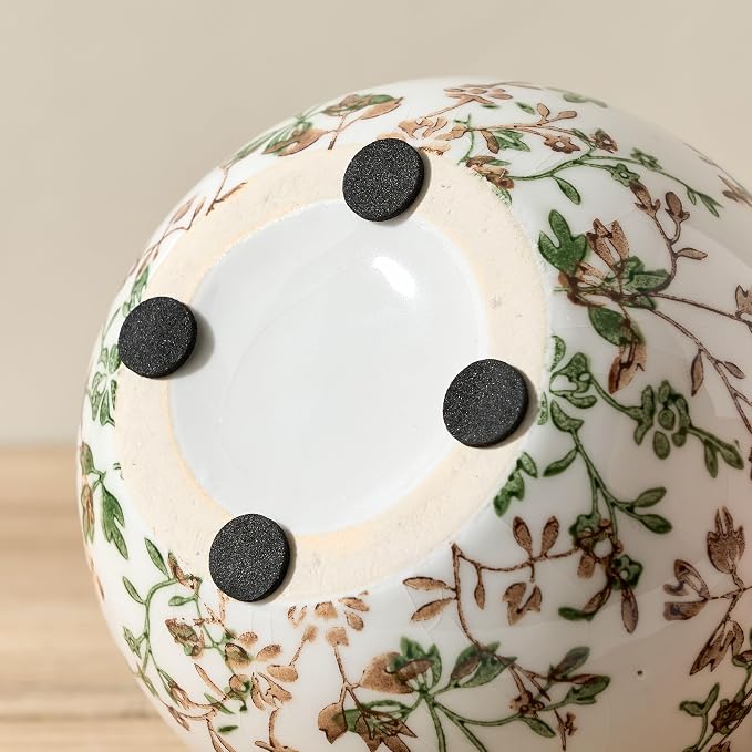 5.98" Ceramic Flower Decorative Antique Vase, Vintage Rustic Chinoiserie Floral Vase for Home Decor, Living Room, Bookshelf, Office, Entryway, Garden, Tuscan Decor, Chinoiserie Decor