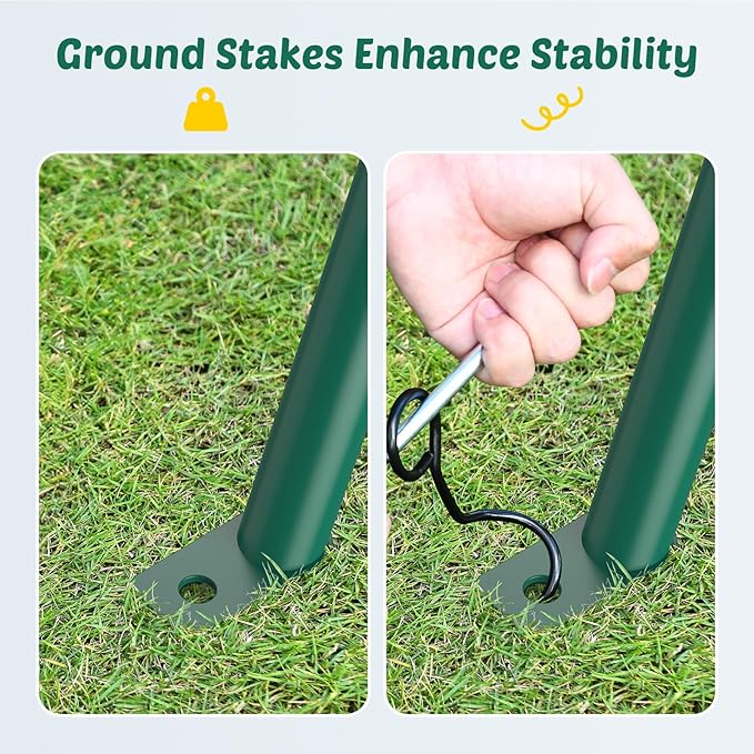 Trekassy 440lbs Capacity Swing Sets for Backyard - 2 Seat Outdoor Playset with Saucer & Belt Swing, Heavy-Duty A-Frame Metal Stand for Kids Family Fun (Patented)