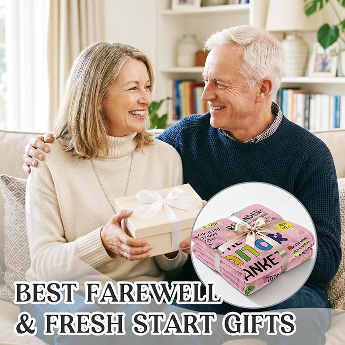 Farewell Gifts for Coworkers, Coworker Leaving Gifts for Women, Men | Pink Traitor Blanket 60" X 50", Goodbye&Going Away Gifts for Coworker, Work Besties, Leaving Gift for Employee Colleague Boss