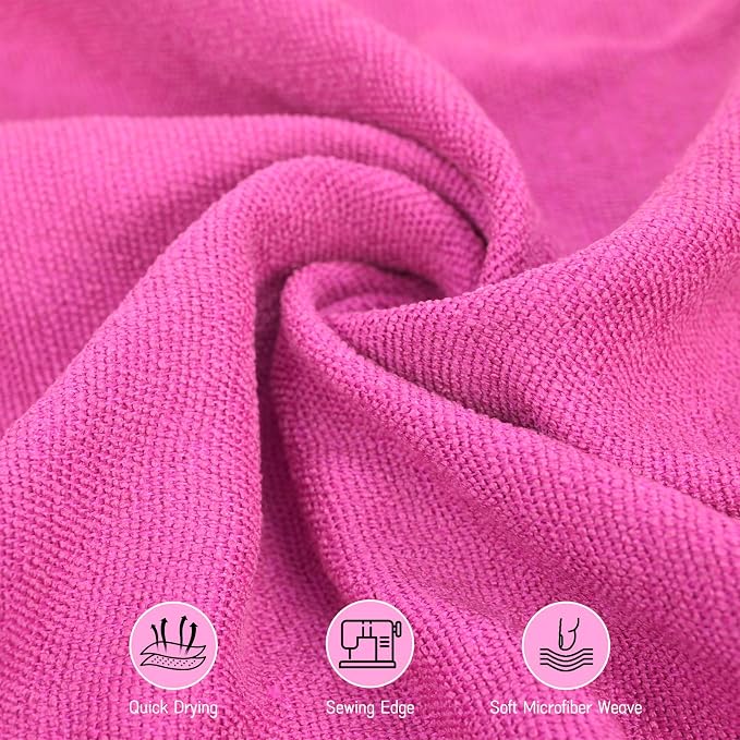 3 Pack Hot Yoga Towels with Plum Blossom Grip Dots, Non Slip Yoga Mat Towel, Super Absorbent Soft Suede Microfiber Mat Cover for Hot Yoga, Pilates, Bikram & Workout, 24" x 72", Hot Pink