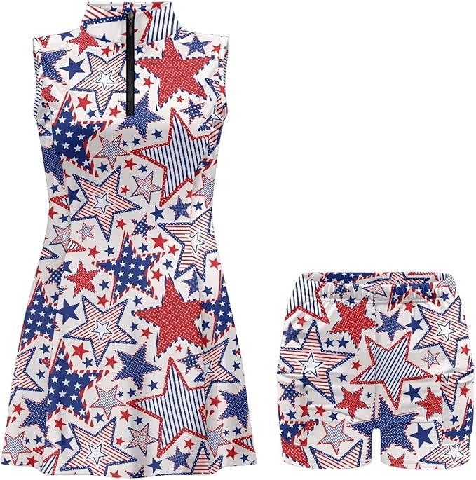 Golf Dress Tennis Dresses for Women with Built in Shorts and Pockets Sleeveless Athletic Dress Workout Dress