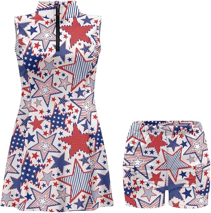 Golf Dress Tennis Dresses for Women with Built in Shorts and Pockets Sleeveless Athletic Dress Workout Dress