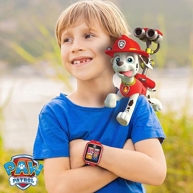 Accutime Paw Patrol Smart Watch with Camera for Kids and Toddlers - Interactive Smartwatch for Boys & Girls Featuring Games, Voice Recorder, Calculator, Pedometer, Alarm, Stopwatch, with USB Cable