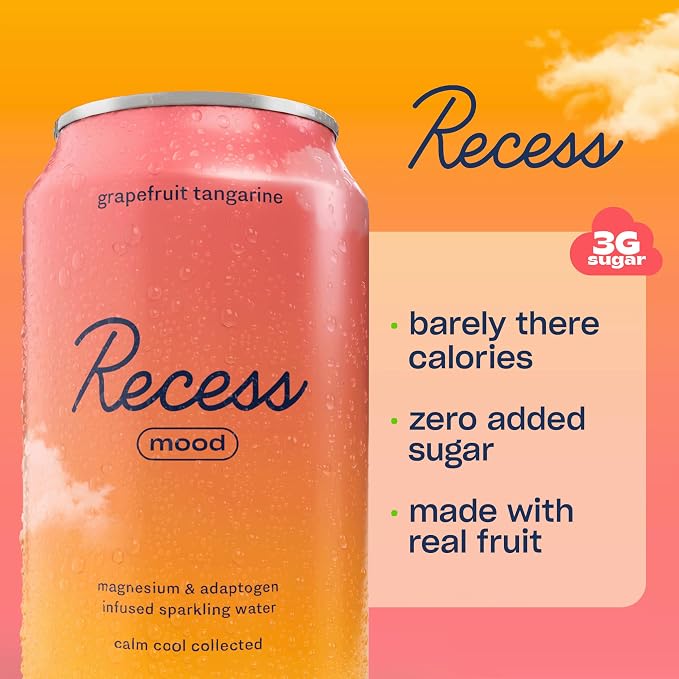 Recess Mood Magnesium & Adaptogen Drink, Relaxation Beverage, 12 ounce (Variety Pack, 12 pack)
