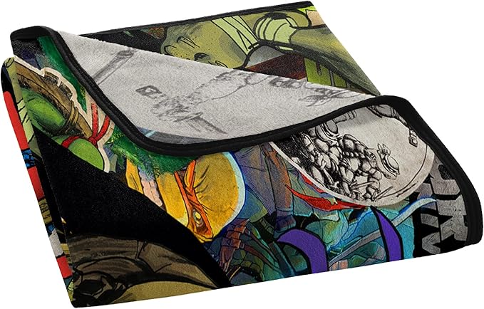 Northwest Teenage Mutant Ninja Turtles Micro Raschel Throw Blanket, 46" x 60", Dashing Donnie