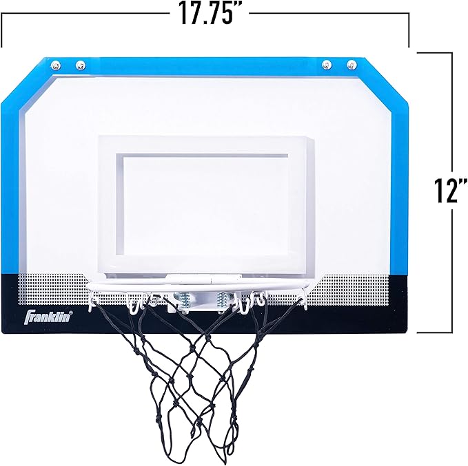Franklin Sports Mini Basketball Hoops-Indoor Over The Door Mini Hoop+Basketball Sets-Perfect Accessory for Bedroom+Office