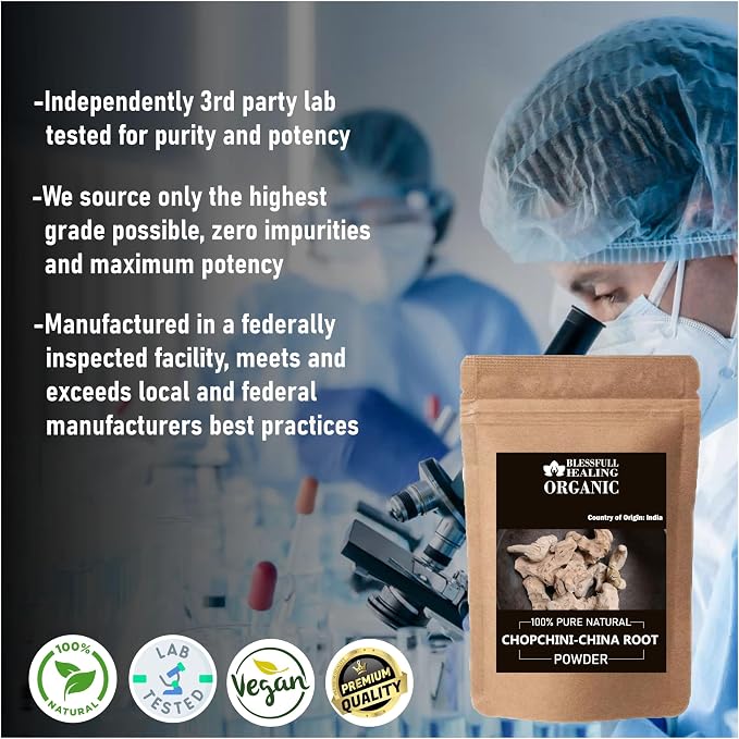 Blessfull Healing Organic Chopchini-China Root Powder 100% Pure Natural 200 Gram / 7.05 oz