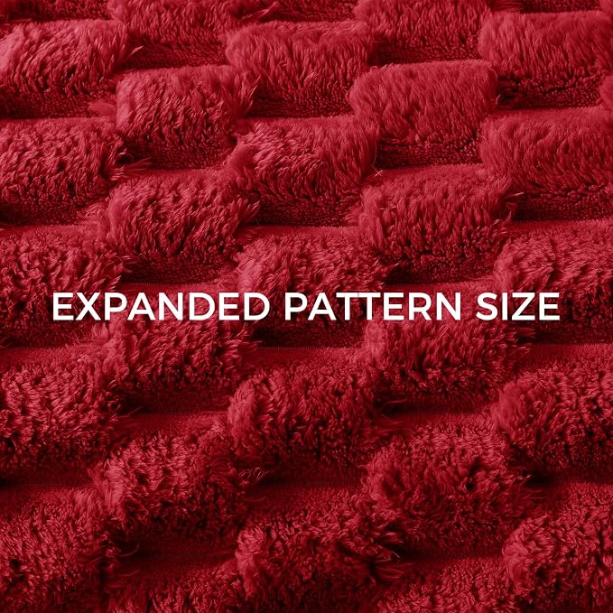 Whale Flotilla Soft Fleece Throw Blanket for Couch & Bed 3D Jacquard, Red | Super Cozy Lightweight Plush Fluffy Throw, Luxury Decorative All‑Season Couch Cover Blanket for Sofa & Office Chair, 50"x60"