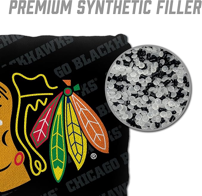 YouTheFan Officially-Licensed NHL Set of 4 Cornhole Bags - All Weather Regulation 6” x 6” Size - 16oz Weight - Designed in USA