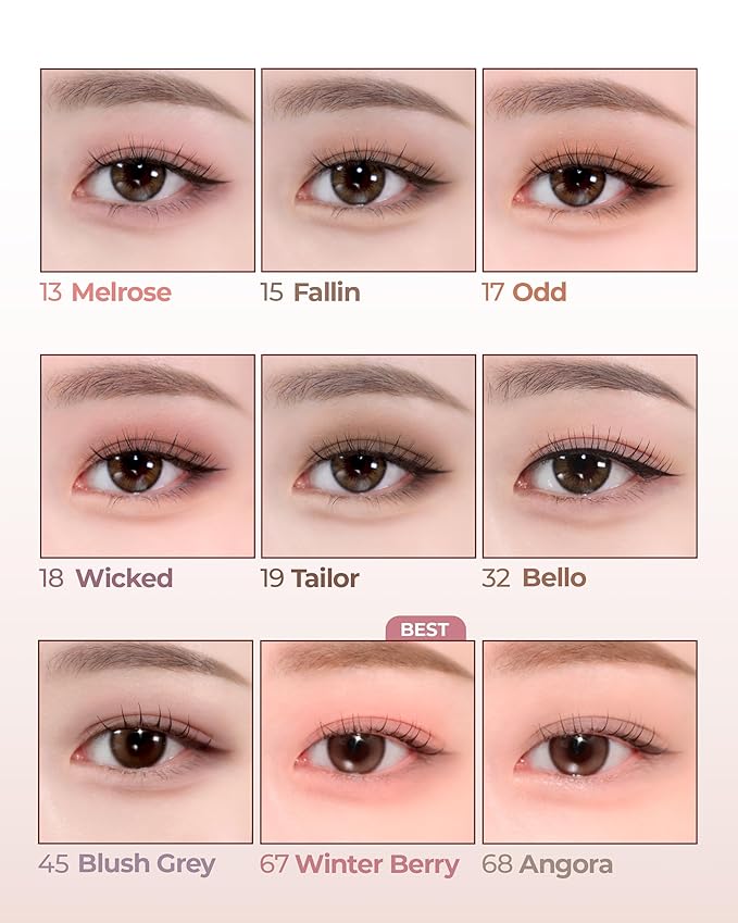 HOLIKA HOLIKA My Fave Piece Eye Shadow 45 Blush Grey - Korean Eye Makeup with Buttery Texture, Matte to Shimmer Formula, Smooth Blendable Pigmented Colors, Luxurious Finish for All-Day Wear