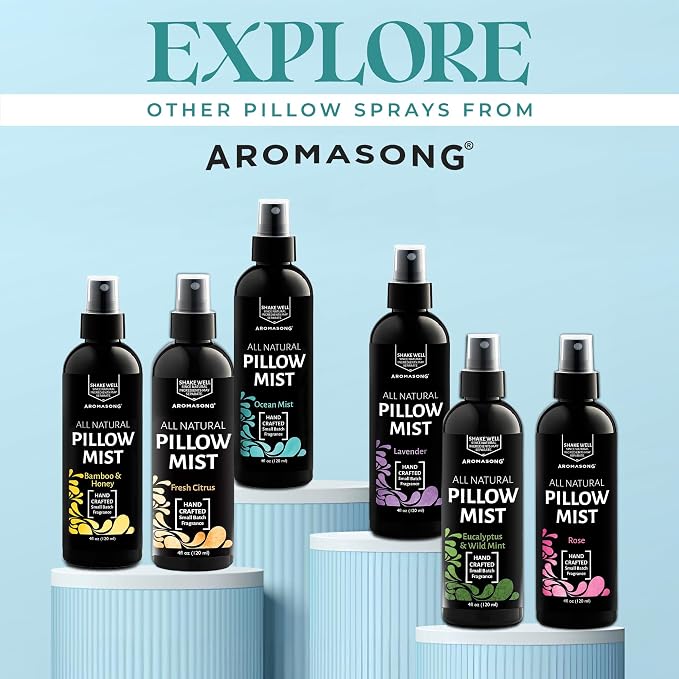 Aromasong Fresh Citrus Pillow Spray for Sleeping - All Natural Calming Linen & Bedtime Sleep Mist for Deep Sleep - Pillow Spray Aromatherapy with Botanical Essential Oils for Relaxing Stress