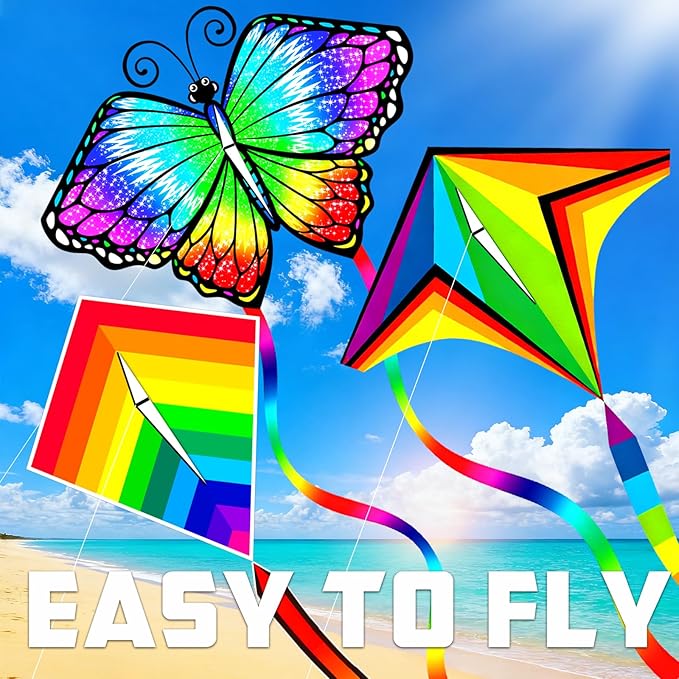 Kites for Kids Ages 4-8 8-12, Beginner Kite for Adults Easy to Fly Kids Kites for Toddlers Age 3-5 with Handle and 328FT String for Family Outdoor Games and Activities