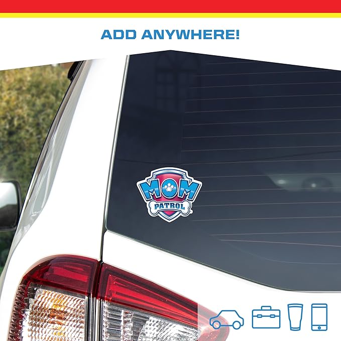 Paw Patrol Mom Patrol Decals - Set of 3 Mom Patrol Badge Vinyl Stickers for Truck Water Bottle Bike Helmet Laptop Skateboard - Outdoor Rated Water Resistant Vinyl Decals