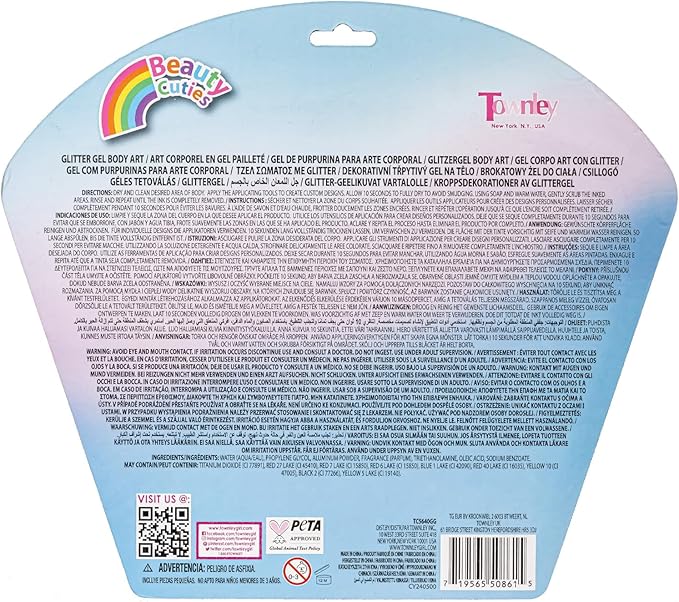 Townley Girl Mermaid 16 Piece Glitter Pen Body Art Set, Glittery and Bright Colors, Ages 3+
