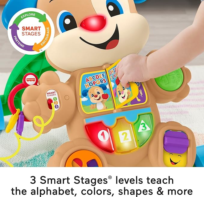 Fisher-Price Baby Toy Laugh & Learn Smart Stages Puppy Walker with Educational Music Lights & Activities for Infants Ages 6+ Months