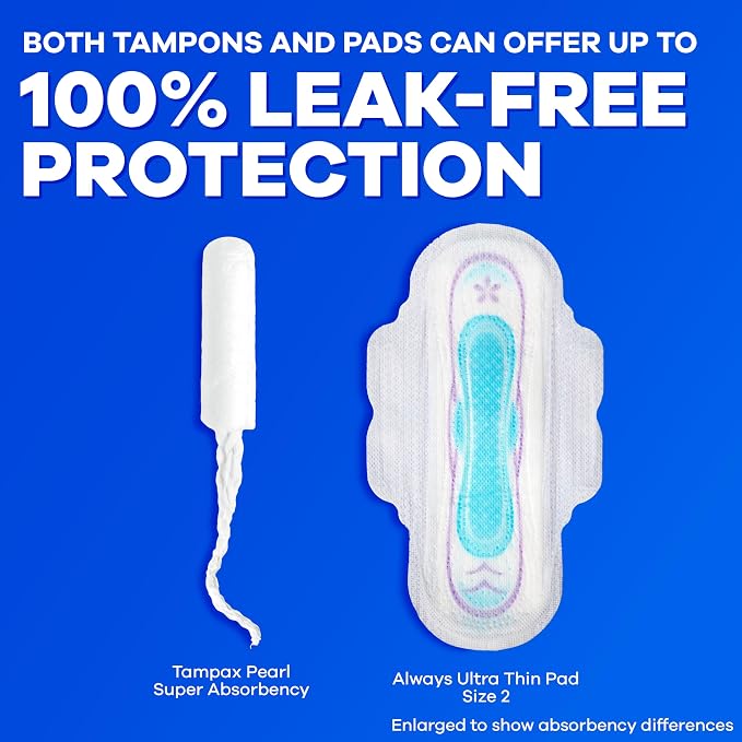Tampax Pearl Tampons for Women, with LeakGuard Braid, Light Absorbency, Unscented,100 Count (Pack of 2)