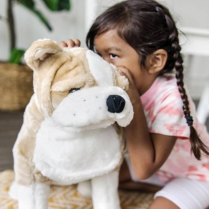 Melissa & Doug Giant English Bulldog - Lifelike Stuffed Animal (Nearly 2 feet Tall)