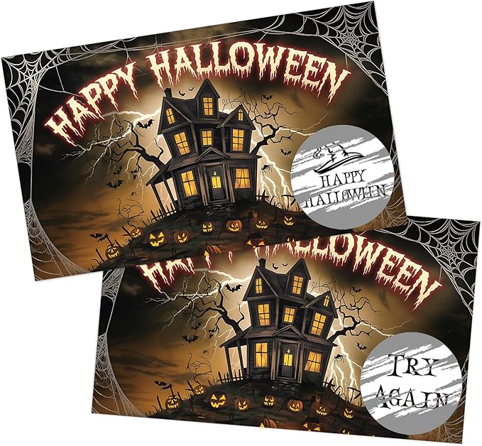 Halloween Scratch Off Card - 50 Horror Night Party Scratch Prize Cards - Magic School Festive Raffle Tickets for Adults Families Events Business Groups Game Supplies - C05