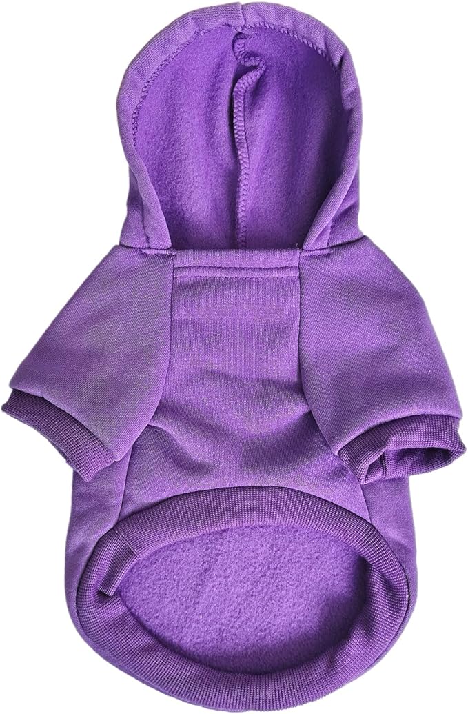 Jecikelon Winter Printed Dog Hoodies Sweatshirts Warm Clothes for Small Dogs Chihuahua Coat Puppy Clothing Cat Custume (Purple, XX-Small)