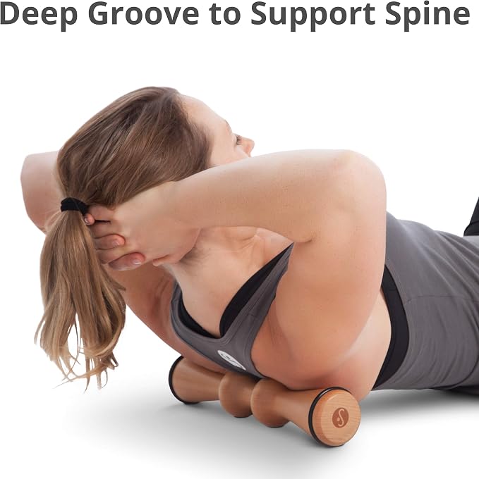 Body Back FSA Eligible Wood Back Roller, Spine Stretcher & Aligner, Ma Roller, Back Cracker for Back Pain Relief and Muscle Recovery, Manual Back Massager, Wood Therapy Massage Tool (15 inch)