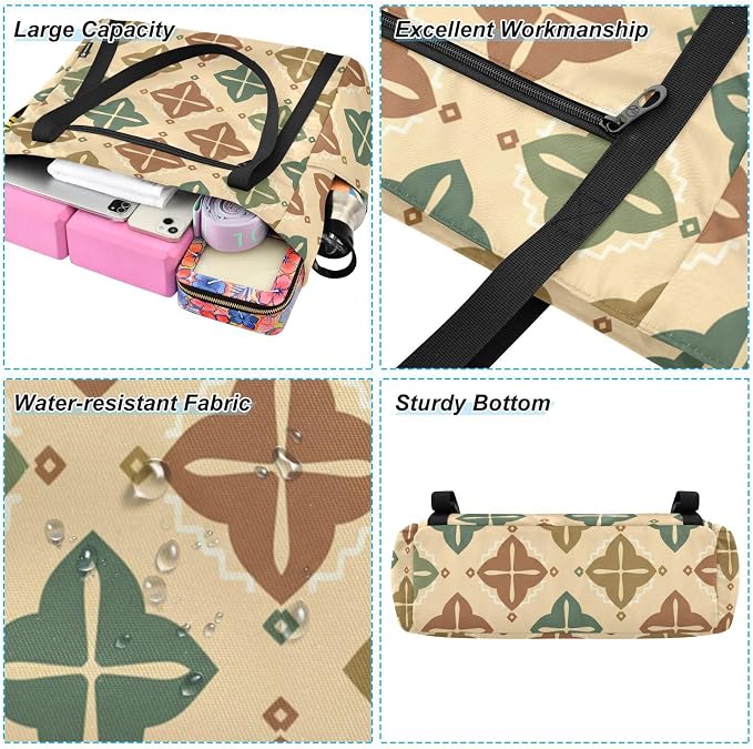 MCHIVER Yoga Bag for Women Men Large Yoga Mat Bag with Adjustable Strap Workout Bags Totes for Pilates Yoga Travel