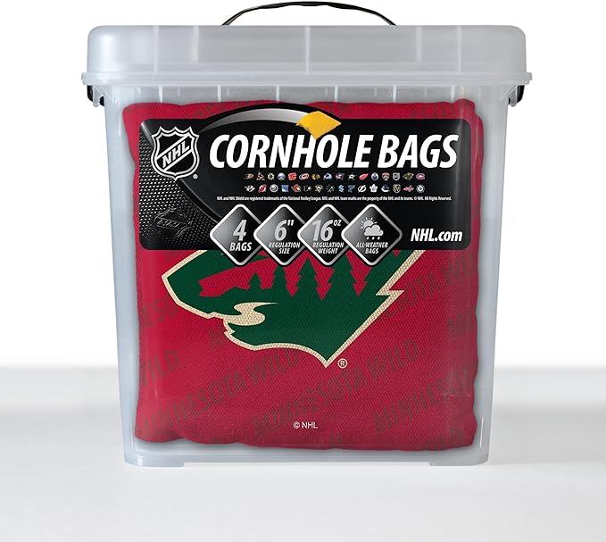 YouTheFan Officially-Licensed NHL Set of 4 Cornhole Bags - All Weather Regulation 6” x 6” Size - 16oz Weight - Designed in USA