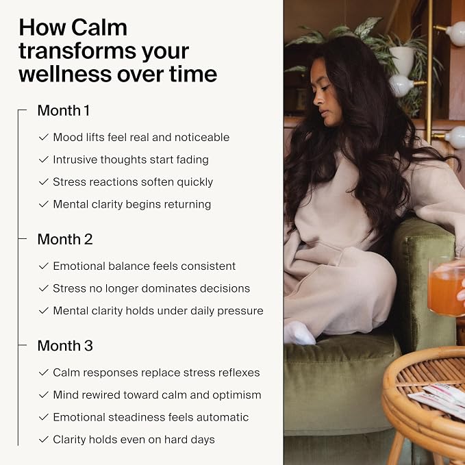 Calm Drink Mix - Relaxation Aid with Magnesium, Ashwagandha, L-Theanine, & Vitamin D - Supports Cortisol Regulation and Mood for Men & Women - Watermelon Lemonade Flavor 7 Sticks