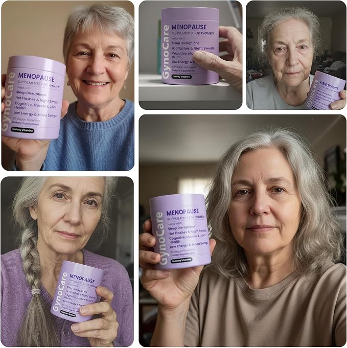Menopause Gummies for Women | Menopause Gummy Vitamins | Relief for Hot Flashes, Night Sweats & Mood Swings | Helps Sleep Disruptions & Brain Function | 60 Vegan Gummies