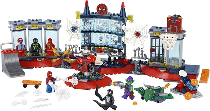 LEGO Marvel Spider-Man Attack on The Spider Lair 76175 Cool Building Toy, Featuring The Spider-Man Headquarters; Includes Spider-Man, Green Goblin and Venom Minifigures