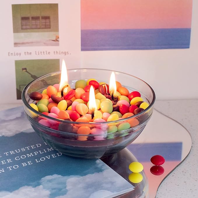 Colourful Rainbow Sugar Bowl Scented Soy Candle Funny Gift for Your Lovers Friends(Rainbow)