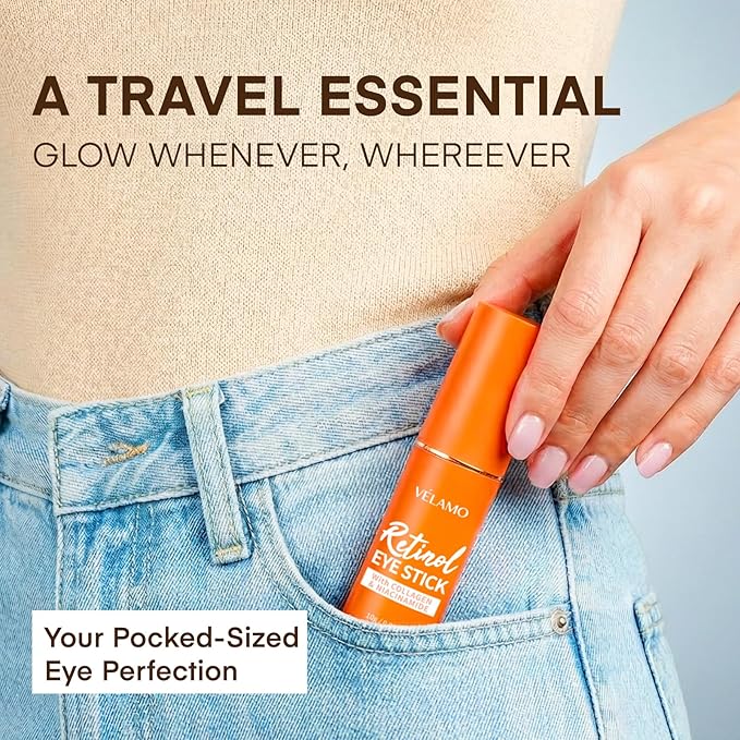 Retinol Under Eye Balm Stick: Korean Retinol Eye Cream for Dark Circles, Puffiness, Eye Bags, Wrinkles & Fine Lines - 8-IN-1 Formula with Collagen, Niacinamide, Peptides & Hyaluronic Acid 0.35 OZ/10g