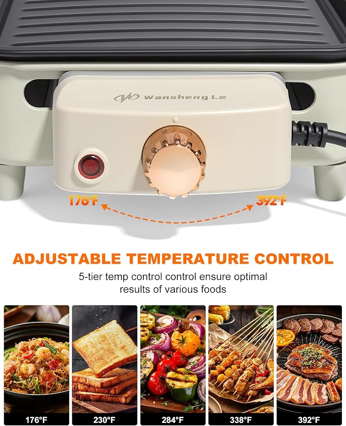 1500W Smokeless Electric Indoor Grill, 3 in 1 Korean Barbecue Grill with Net & Non-Stick Removable Plate and Magnet Strip, Temperature Control & Dishwasher Safe, Smokeless Korean BBQ for Kitchen Party