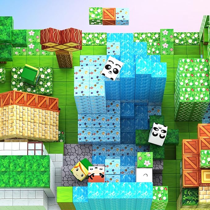 Magnetic Building Blocks Sets 150PCS Forest Wold Magnet Cubes STEM Learning Educational Montessori Sensory Games Toys Christmas Xmas Birthday Gifts for Old Kids Boys Girls Ages 3+,3-5,4-8,4-7