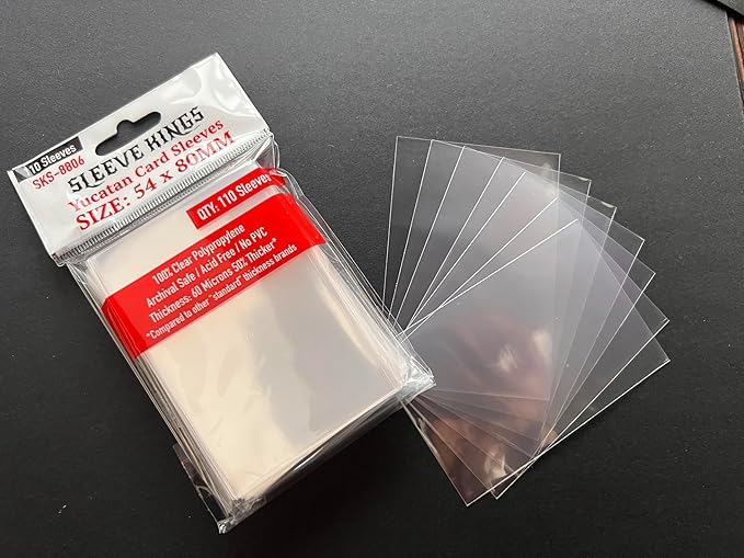 Sleeve Kings Standard Card Sleeves – 110 Count, Clear 60 Micron Thickness, Medium Size (54 x 80 mm), Compatible with Catan & More – SKU: SKS-8806