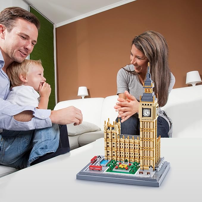 Real Big Ben Micro Building Blocks Set for Adults 6473 PCS - World Famous Architecture Model Toys Presents for Kid Age of 14+