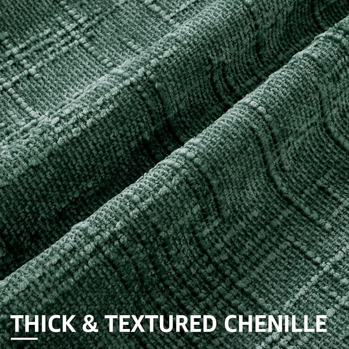 decorUhome Textured Chenille Throw Pillow Covers 20x20 Set of 2 Green | Fall Modern Farmhouse Soft Cozy Slubby Couch Pillow Cases Boho Decorative Pillow Cases for Bed Sofa Living Room Home Decor