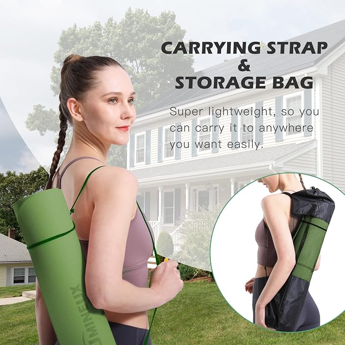 UMINEUX Yoga Mat Extra Thick 1/3'' & 2/5" Non Slip Yoga Mats for Women Eco Friendly TPE Fitness Exercise Mat with Carrying Sling & Storage Bag