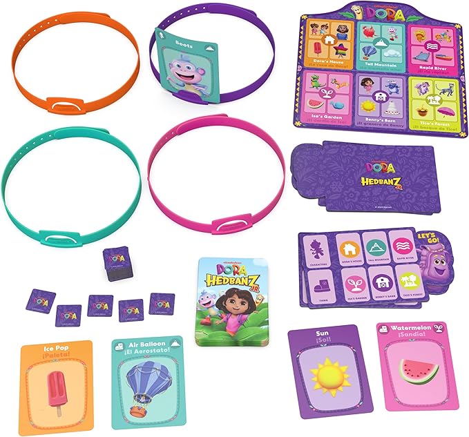 Spin Master Games, Dora the Explorer Hedbanz Jr., Picture Guessing Card Game, Includes Illustrations from Dora, Quick Questions & Easy to Play, 2-4 Players, Stocking Stuffer Gift Ideas for Ages 5 & Up